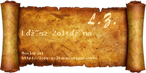Lősz Zoltána névjegykártya